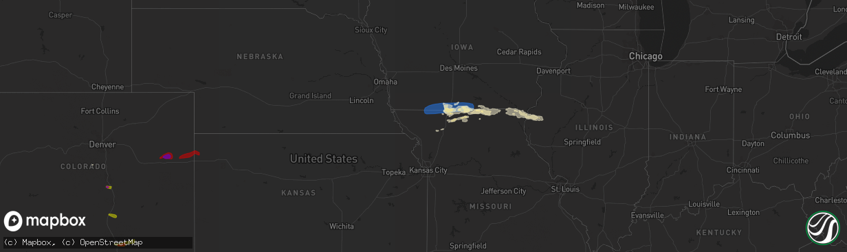 Hail map in South Dakota on June 30, 2023