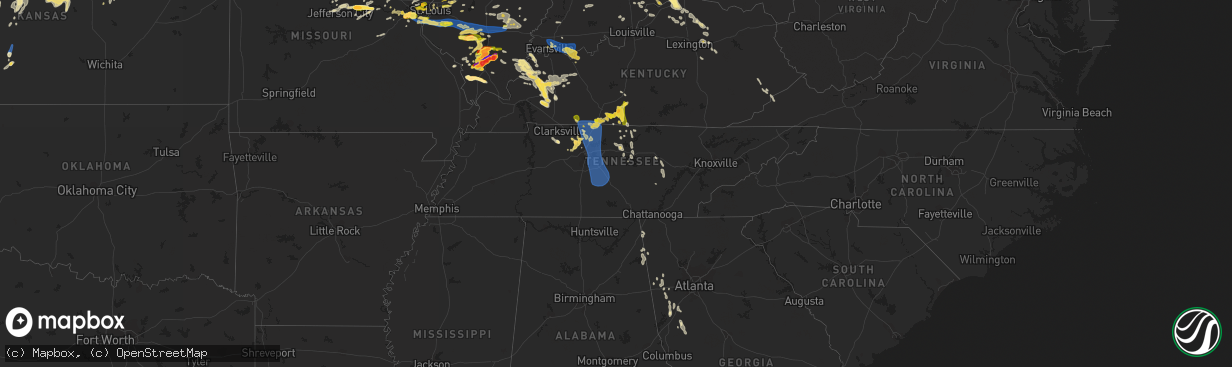 Hail map in Tennessee on June 30, 2023