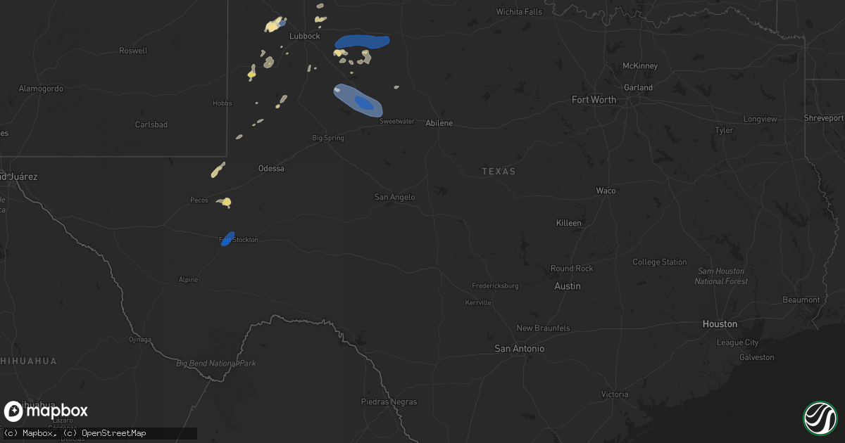 Hail map in Texas on June 30, 2023