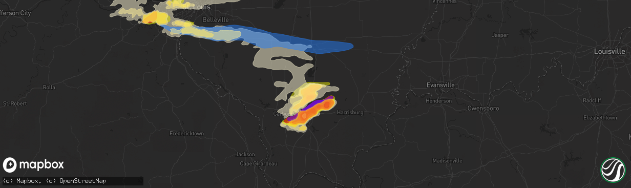 Hail map in West Frankfort, IL on June 30, 2023