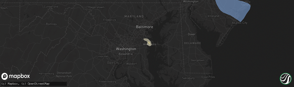 Hail map in Annapolis, MD on June 30, 2024