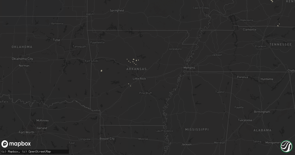 Hail map in Arkansas on June 30, 2024