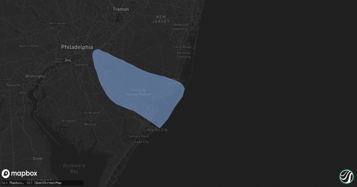 Hail map in Beach Haven, NJ on June 30, 2024