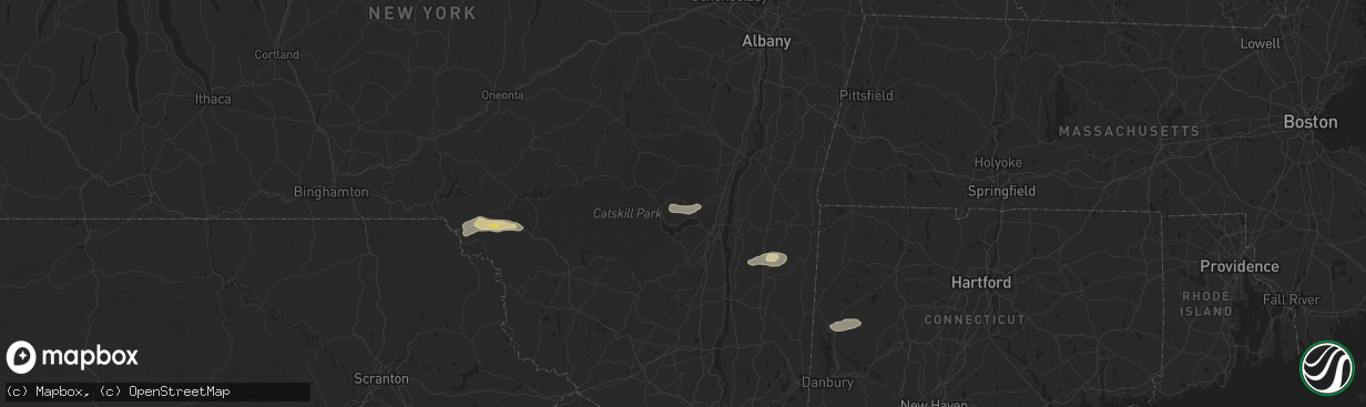 Hail map in Bearsville, NY on June 30, 2024