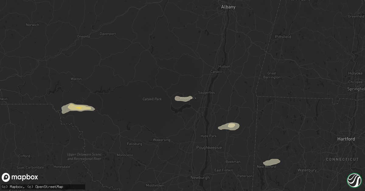 Hail map in Bearsville, NY on June 30, 2024