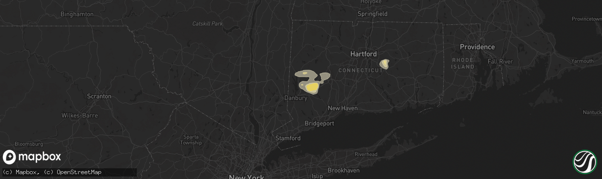 Hail map in Brookfield, CT on June 30, 2024