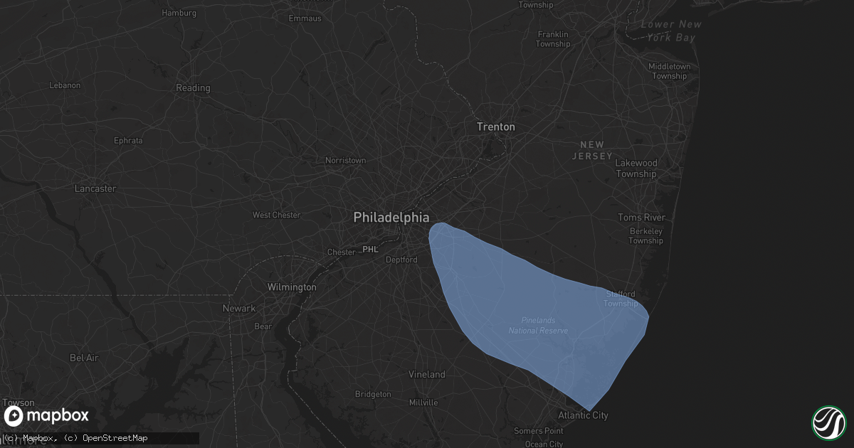 Hail map in Cherry Hill, NJ on June 30, 2024