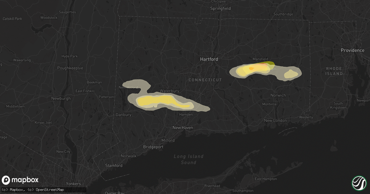 Hail map in Cheshire, CT on June 30, 2024