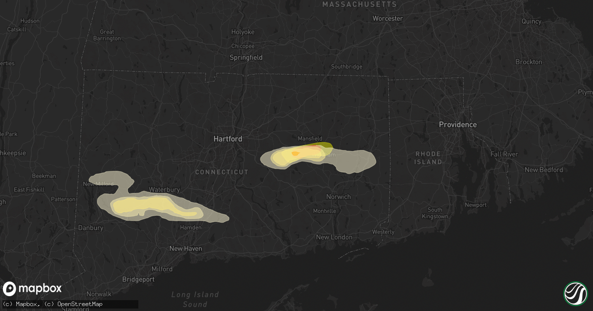 Hail map in Columbia, CT on June 30, 2024