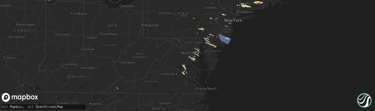 Hail map in Delaware on June 30, 2024