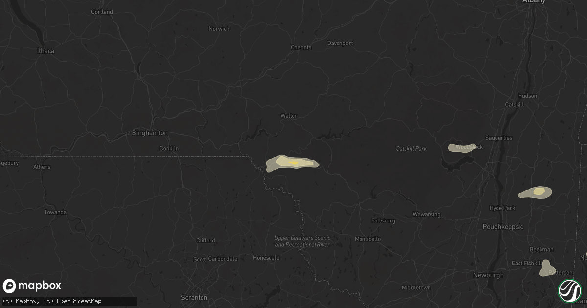 Hail map in East Branch, NY on June 30, 2024