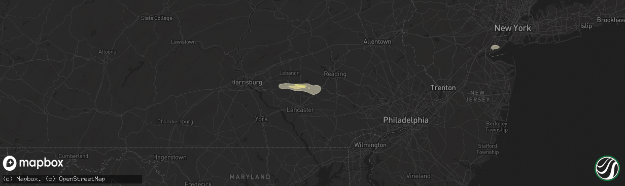Hail map in Ephrata, PA on June 30, 2024
