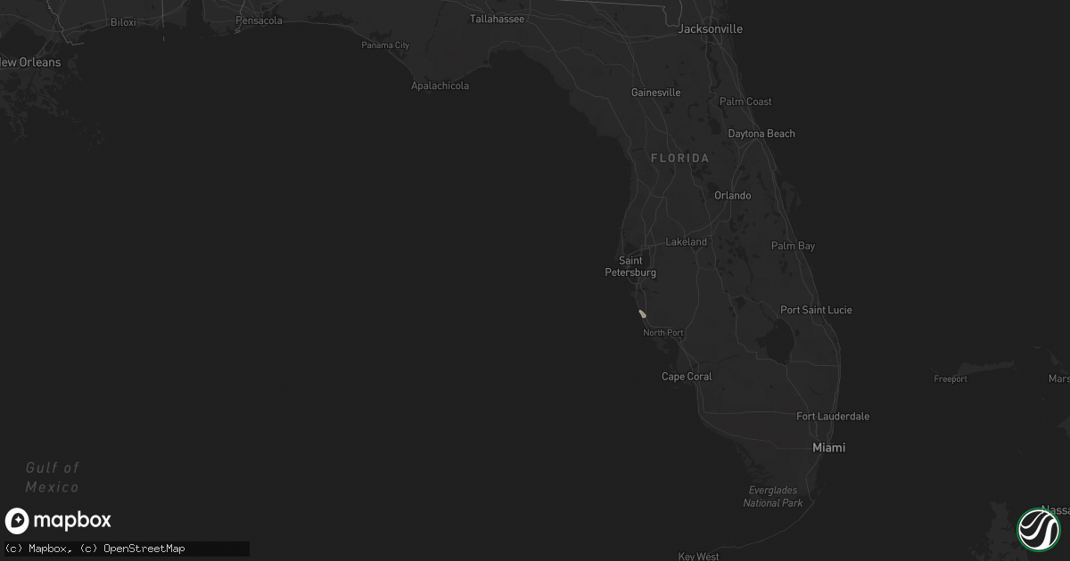 Hail map in Florida on June 30, 2024