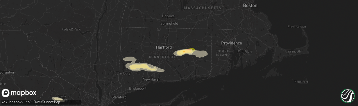 Hail map in Hebron, CT on June 30, 2024