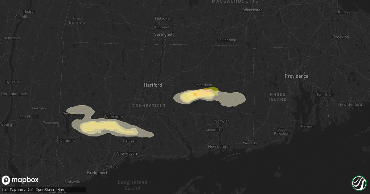 Hail map in Hebron, CT on June 30, 2024