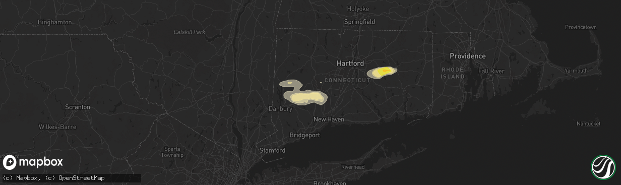 Hail map in Middlebury, CT on June 30, 2024