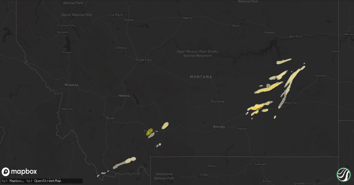 Hail map in Montana on June 30, 2024
