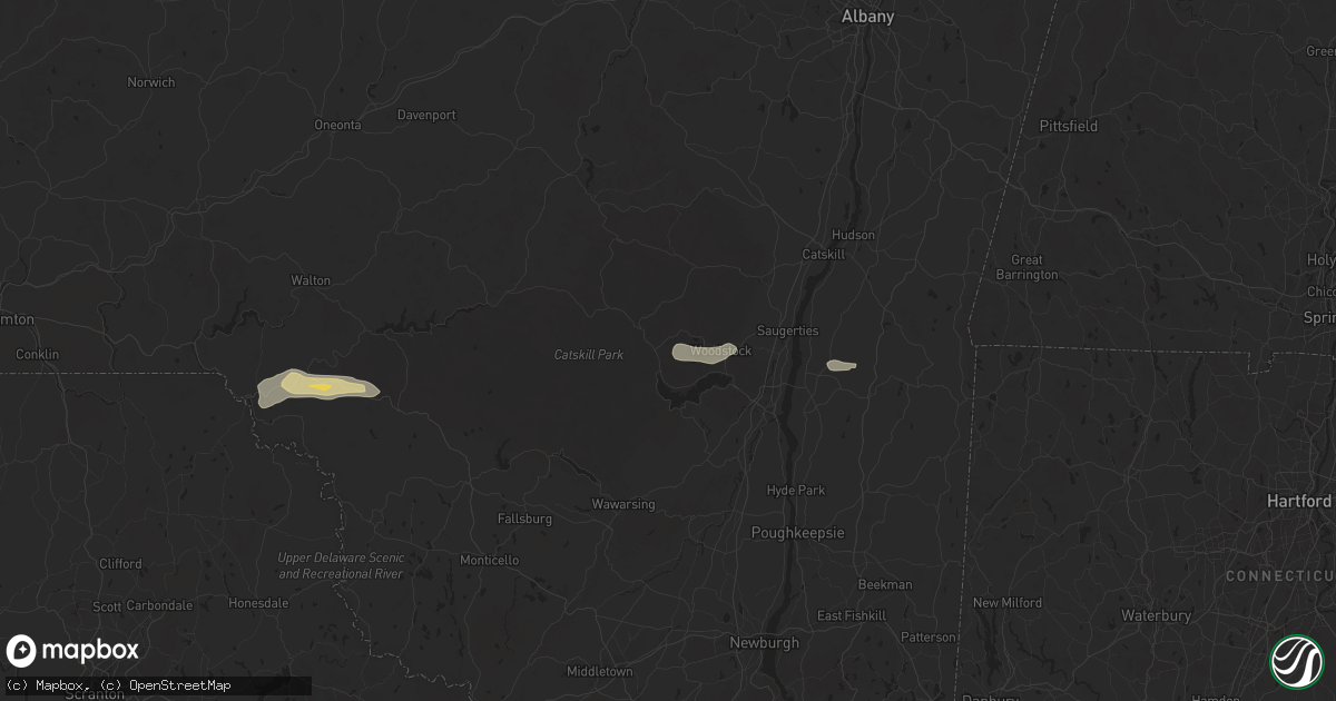 Hail map in Mount Tremper, NY on June 30, 2024