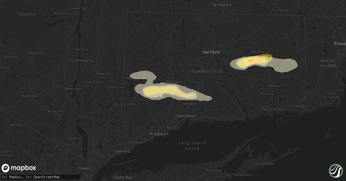 Hail map in Naugatuck, CT on June 30, 2024