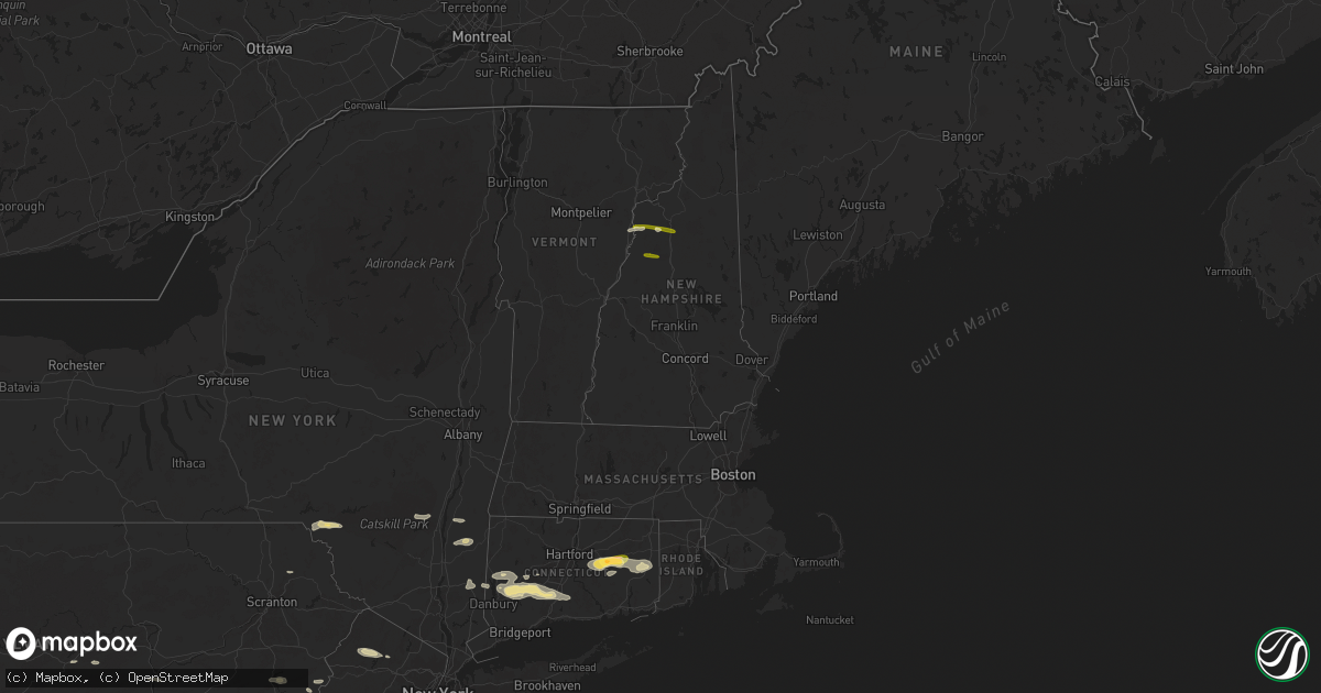 Hail map in New Hampshire on June 30, 2024