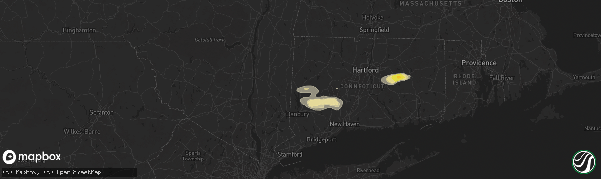 Hail map in New Milford, CT on June 30, 2024