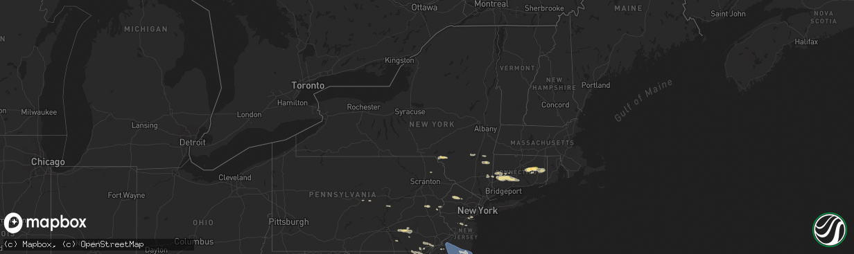 Hail map in New York on June 30, 2024
