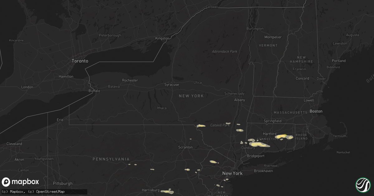 Hail map in New York on June 30, 2024