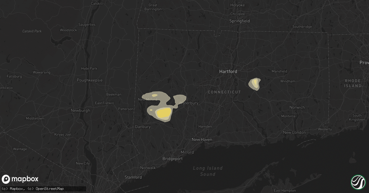 Hail map in Oakville, CT on June 30, 2024