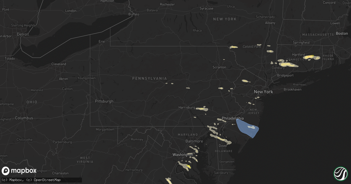 Hail map in Pennsylvania on June 30, 2024