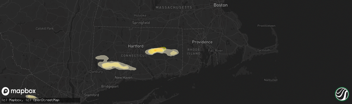 Hail map in Plainfield, CT on June 30, 2024