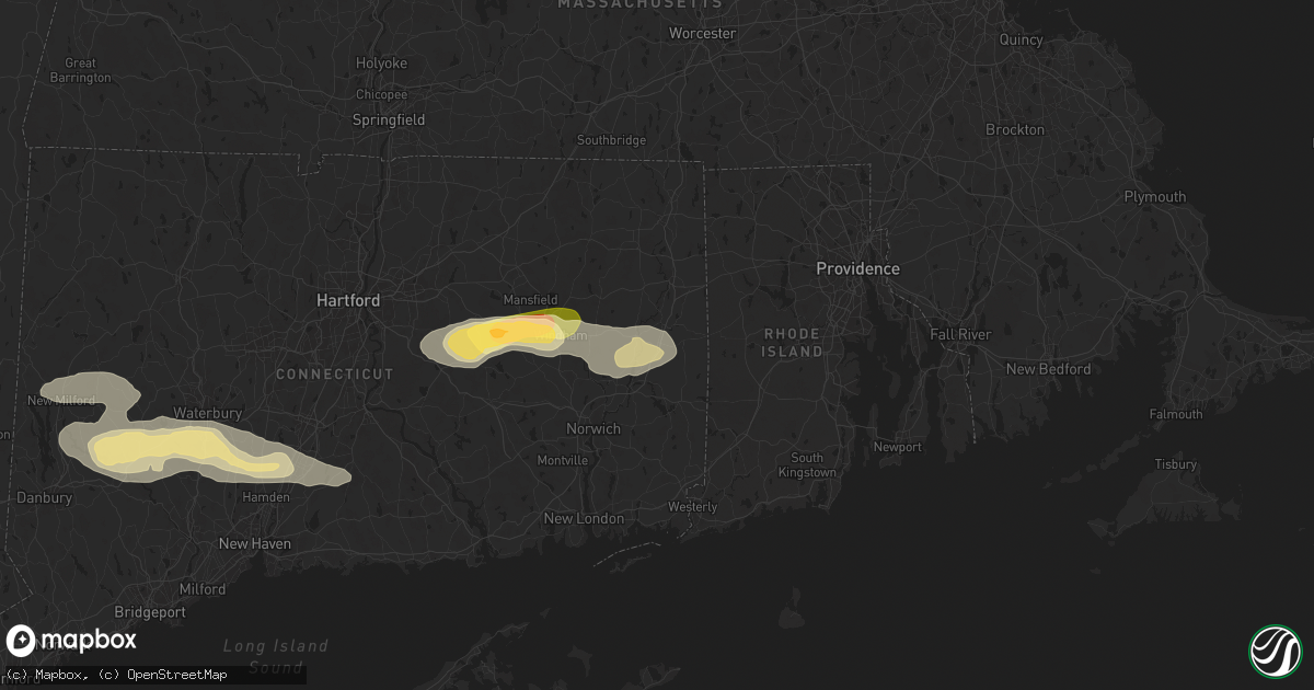 Hail map in Plainfield, CT on June 30, 2024