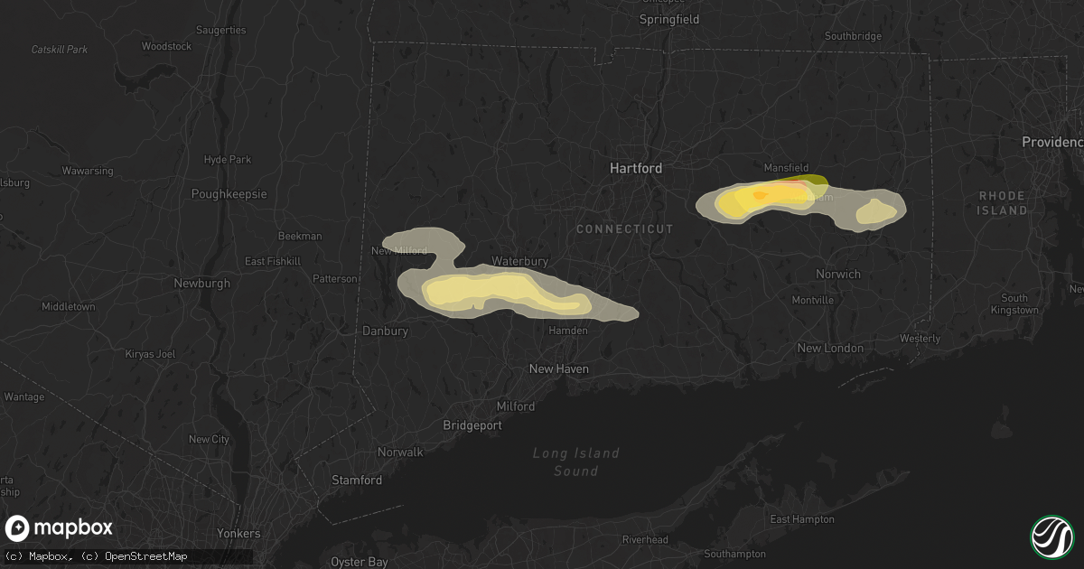 Hail map in Prospect, CT on June 30, 2024