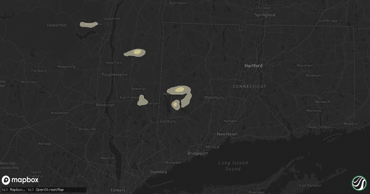 Hail map in Roxbury, CT on June 30, 2024