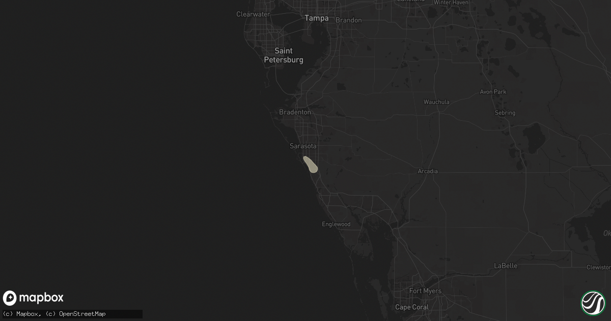 Hail map in Sarasota, FL on June 30, 2024