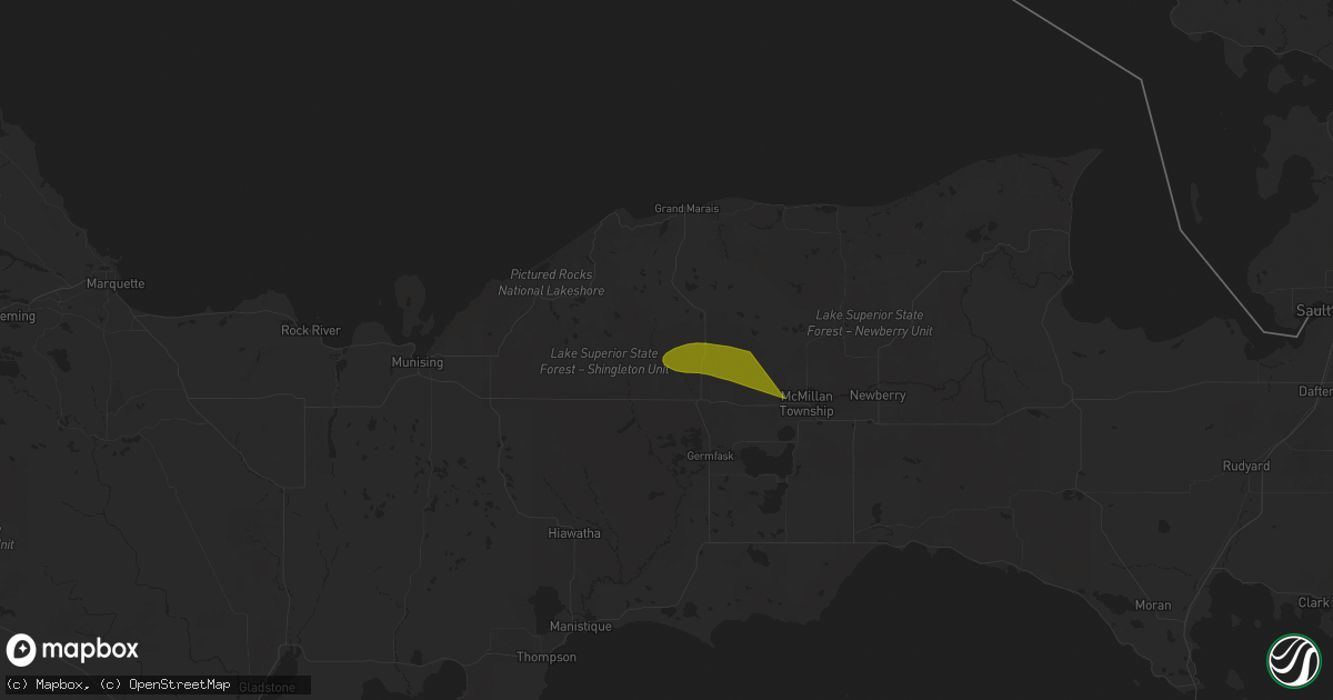 Hail map in Seney, MI on June 30, 2024
