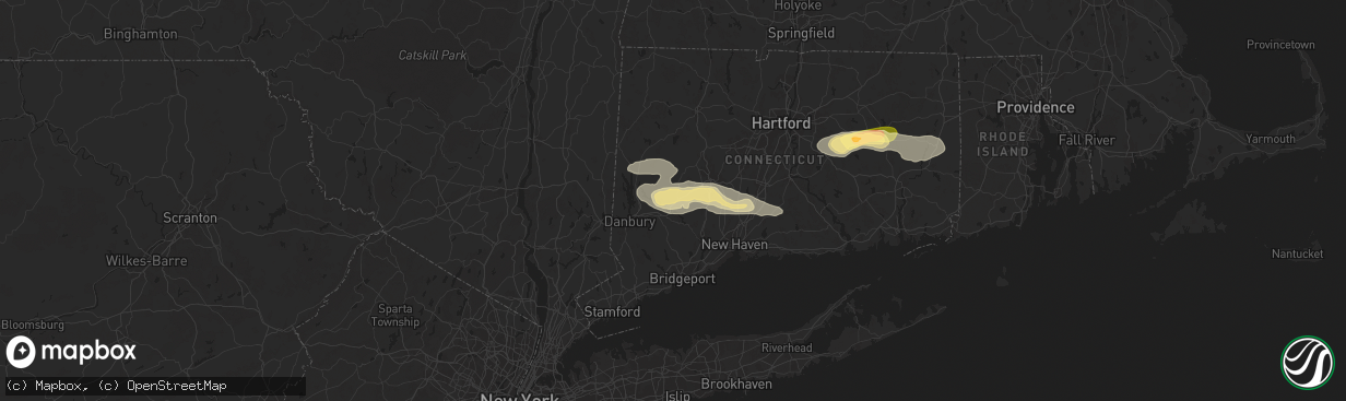Hail map in Southbury, CT on June 30, 2024