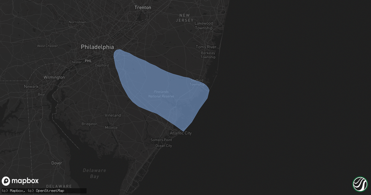 Hail map in Tuckerton, NJ on June 30, 2024