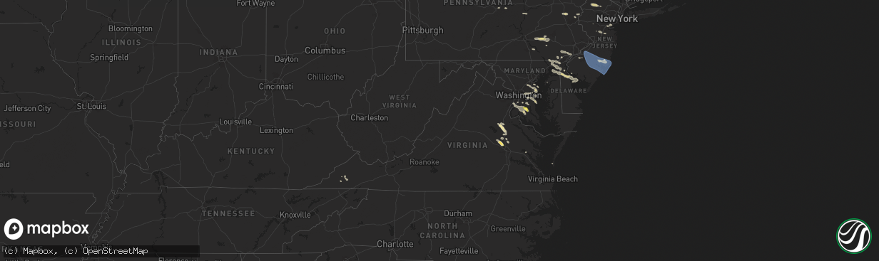 Hail map in Virginia on June 30, 2024
