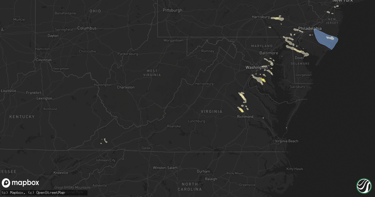 Hail map in Virginia on June 30, 2024