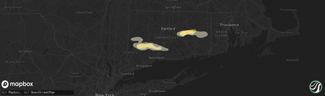 Hail map in Wallingford, CT on June 30, 2024