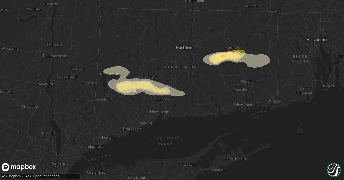 Hail map in Wallingford, CT on June 30, 2024
