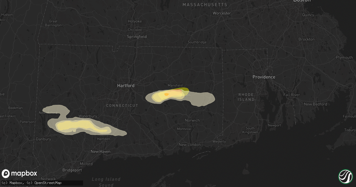 Hail map in Willimantic, CT on June 30, 2024