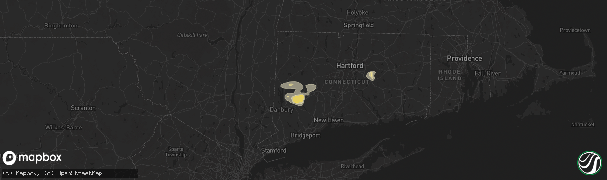 Hail map in Woodbury, CT on June 30, 2024