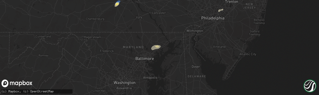 Hail map in Abingdon, MD on June 30, 2025