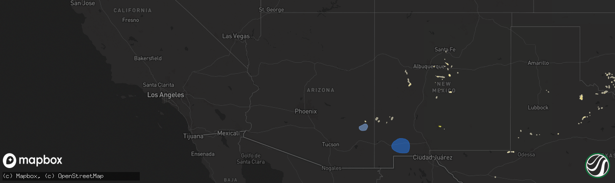 Hail map in Arizona on June 30, 2025