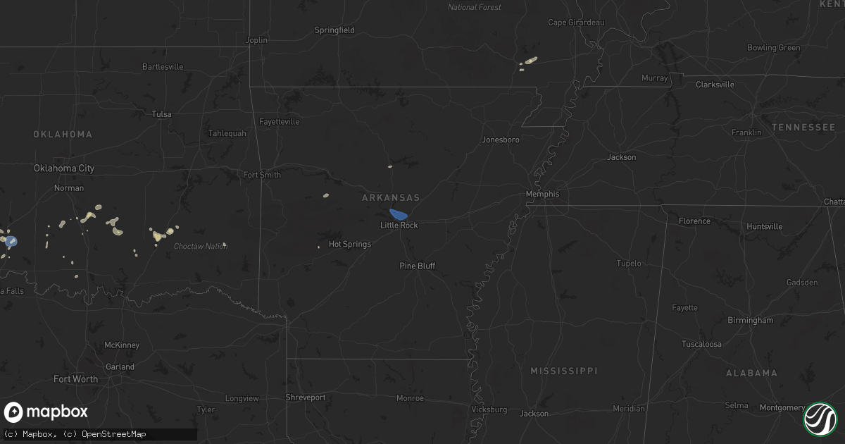 Hail map in Arkansas on June 30, 2025