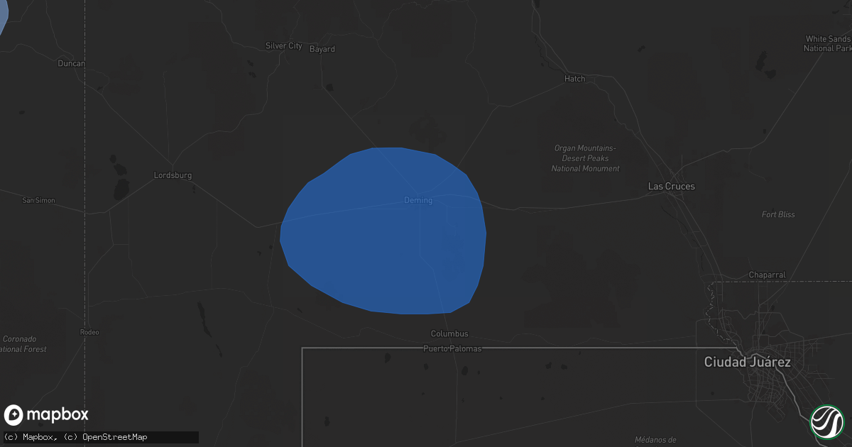 Hail map in Deming, NM on June 30, 2025