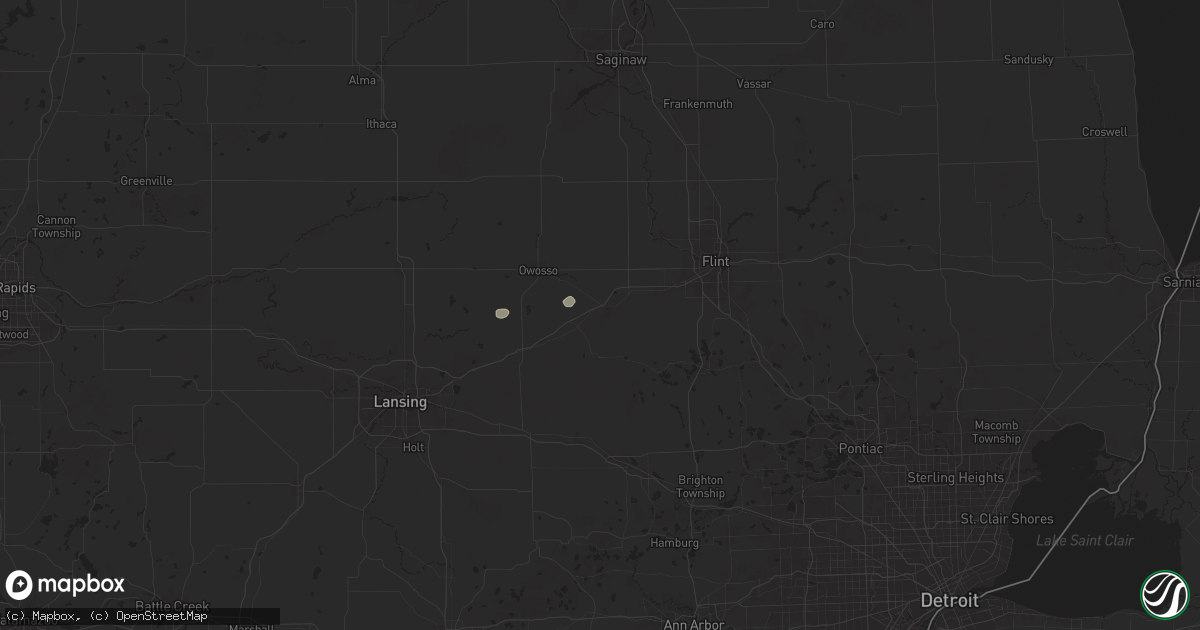 Hail map in Durand, MI on June 30, 2025