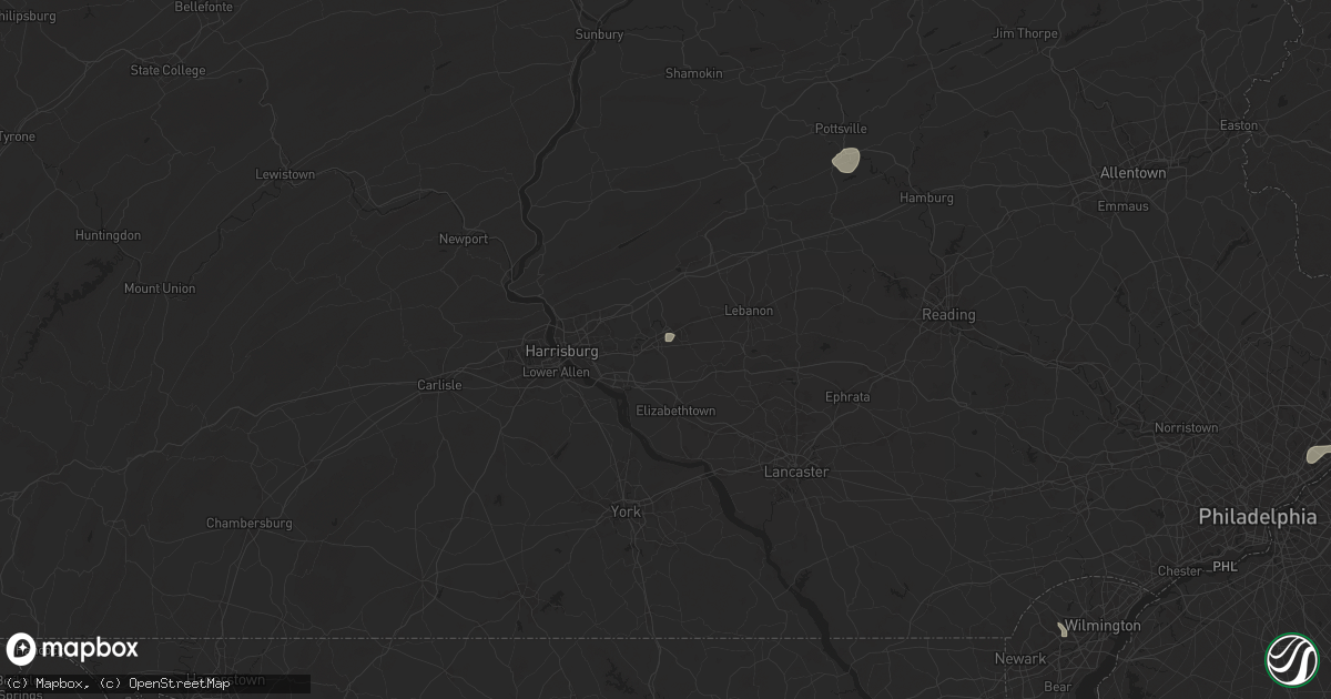 Hail map in Hershey, PA on June 30, 2025