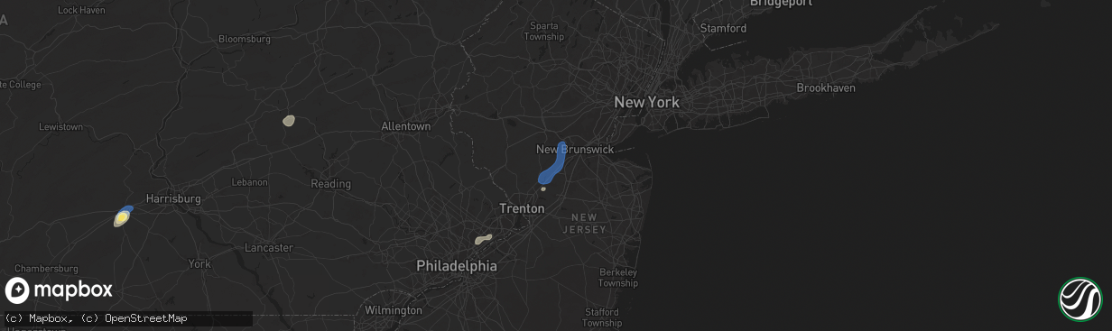 Hail map in Kendall Park, NJ on June 30, 2025